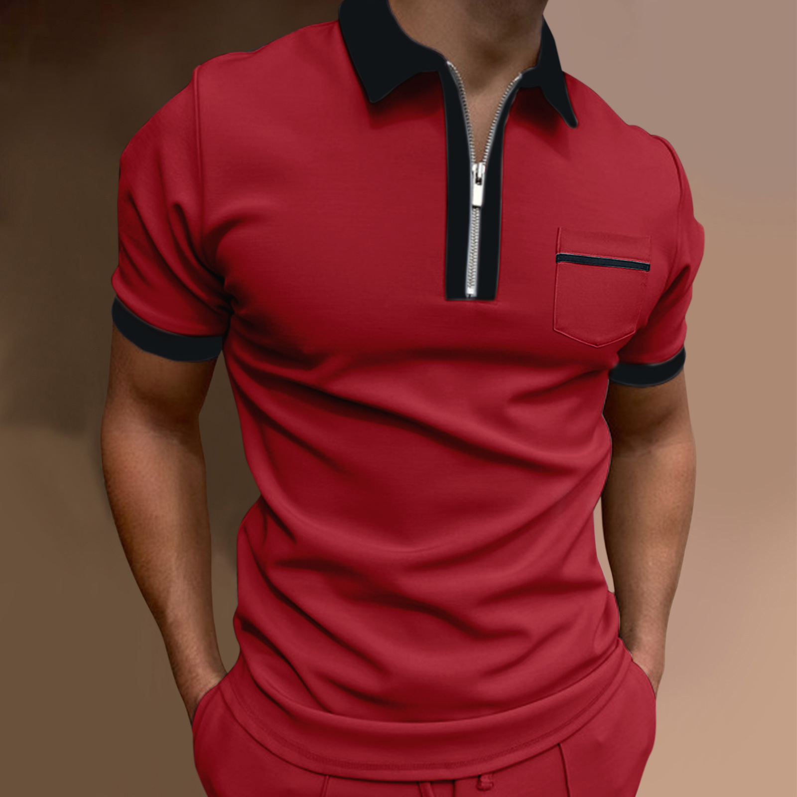 Title 9, Camiseta POLO masculina com lapela, slim e fash...