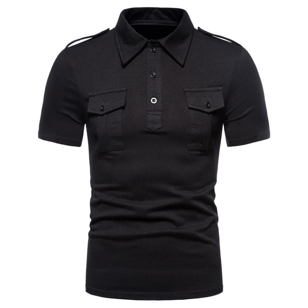 Title 18, Mens Lapel Pullover Short-sleeved T-shirt Men...