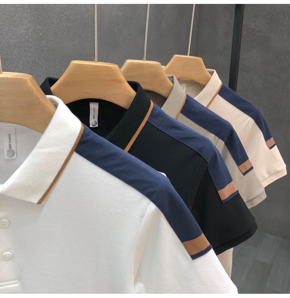 Title 1, Polo Shirt colorblock con revers da uomo Manich...