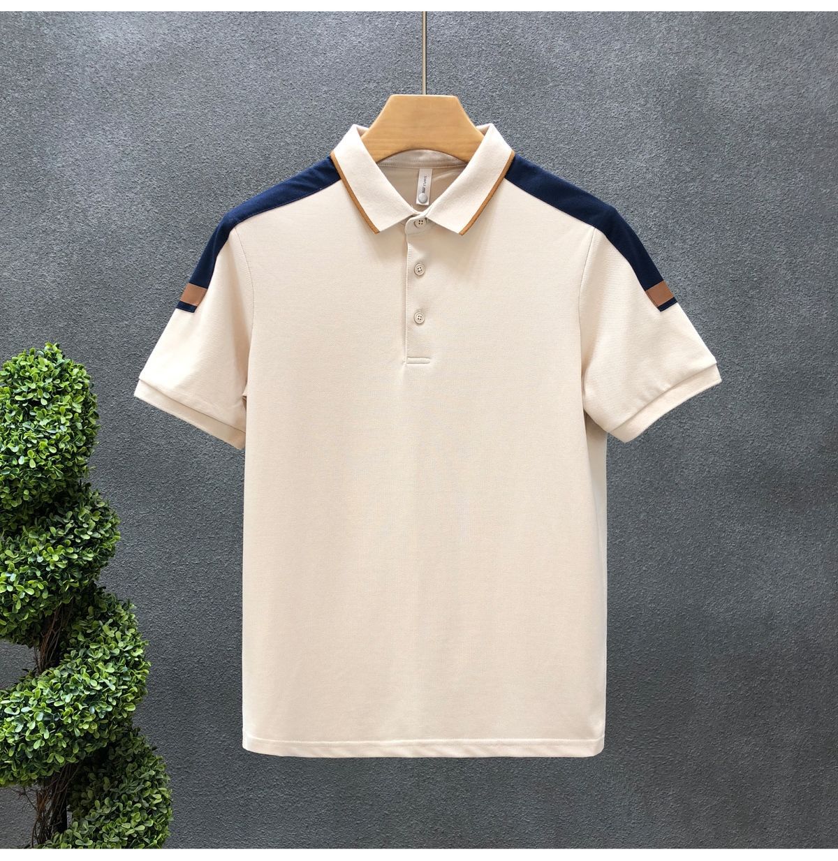 Title 6, Polo Shirt colorblock con revers da uomo Manich...