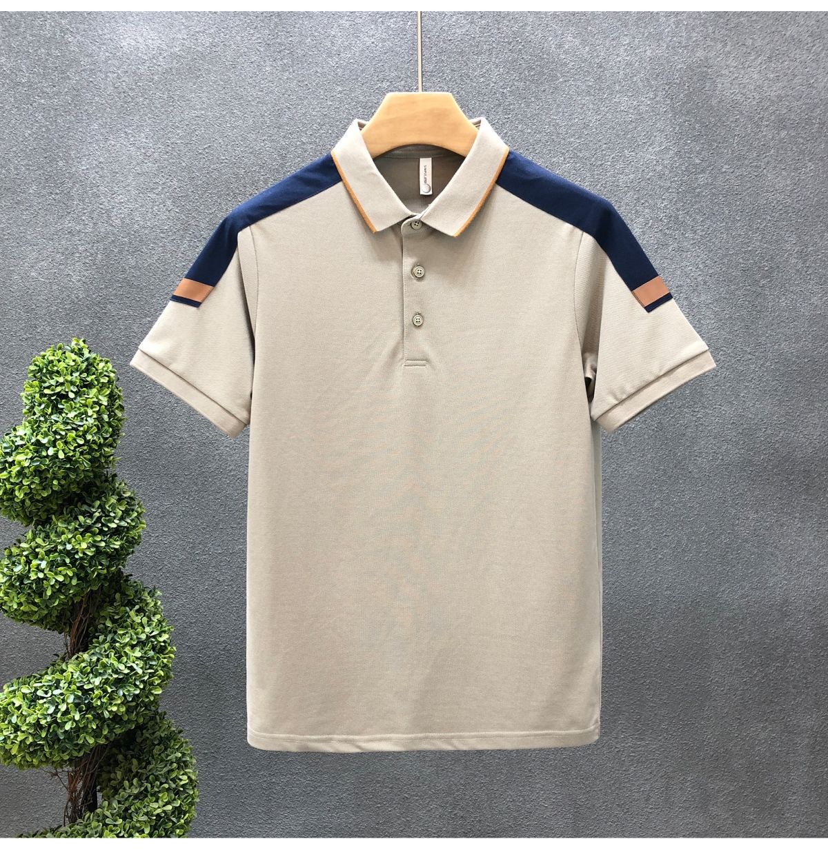 Title 8, Colorblock Lapel Polo Shirt Mens Short Sleeve ...