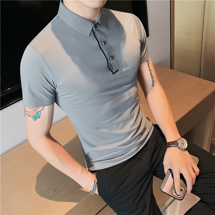 Title 12, Herren Ice Silk Polo Shirt Nahtlos Dehnbar Lape...