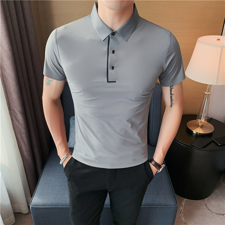 Title 13, Herren Ice Silk Polo Shirt Nahtlos Dehnbar Lape...