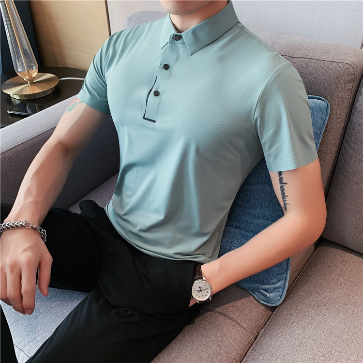 Title 16, Nova Polo Masculina Ice Silk com Caimento Sem C...