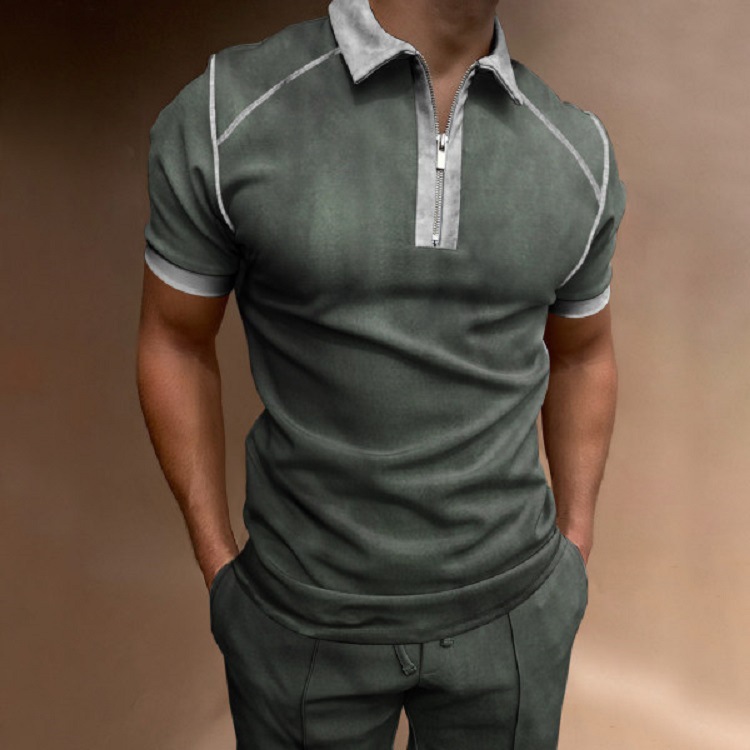 Title 6, Heren Casual Polo Shirt met Korte Mouwen, Digit...