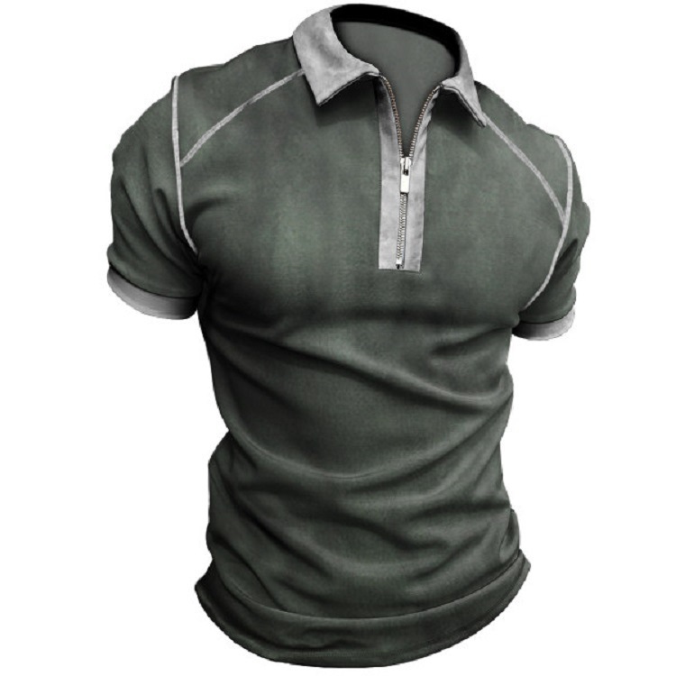 Title 7, Heren Casual Polo Shirt met Korte Mouwen, Digit...