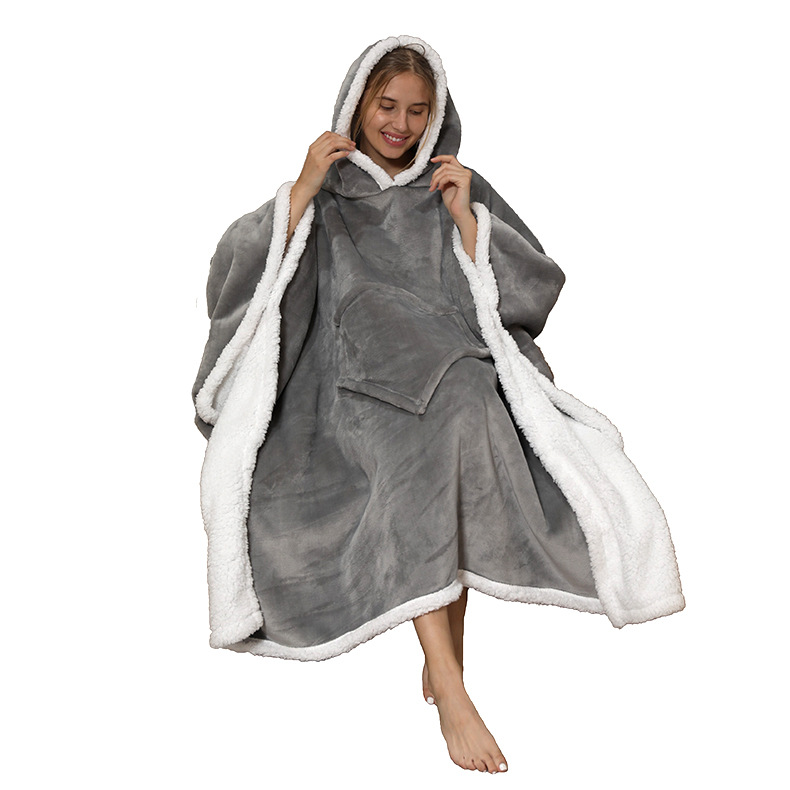 Title 1, Lamb Wool Cloak Warm Clothes Lazy Blanket Home ...