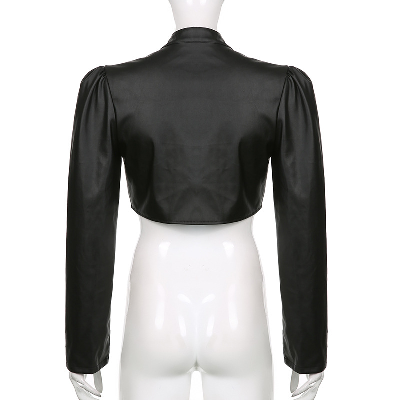 Title 10, Chaqueta de cuero corta para mujer Street Biker...