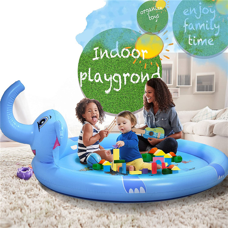 Title 2, Thickened PVC Elephant Fountain Outdoor Toy Mat...