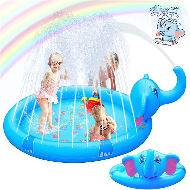 Title 3, Thickened PVC Elephant Fountain Outdoor Toy Mat...