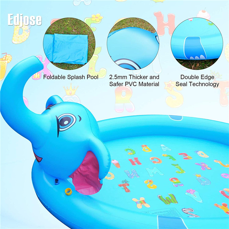 Title 9, Thickened PVC Elephant Fountain Outdoor Toy Mat...