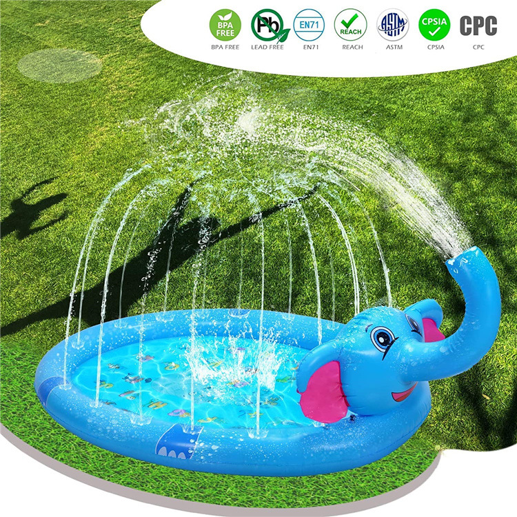 Title 10, Thickened PVC Elephant Fountain Outdoor Toy Mat...