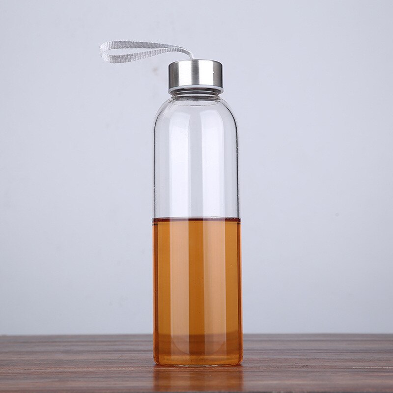 550ml Tour Drinkware Portable Sport Glass Fruit Tea Bottle Outdoors Glass Water Bottle With Rope Direct Drinking2