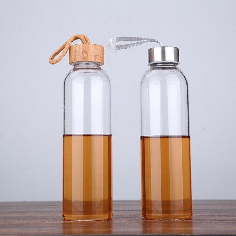 550ml Tour Drinkware Portable Sport Glass Fruit Tea Bottle Outdoors Glass Water Bottle With Rope Direct Drinking1