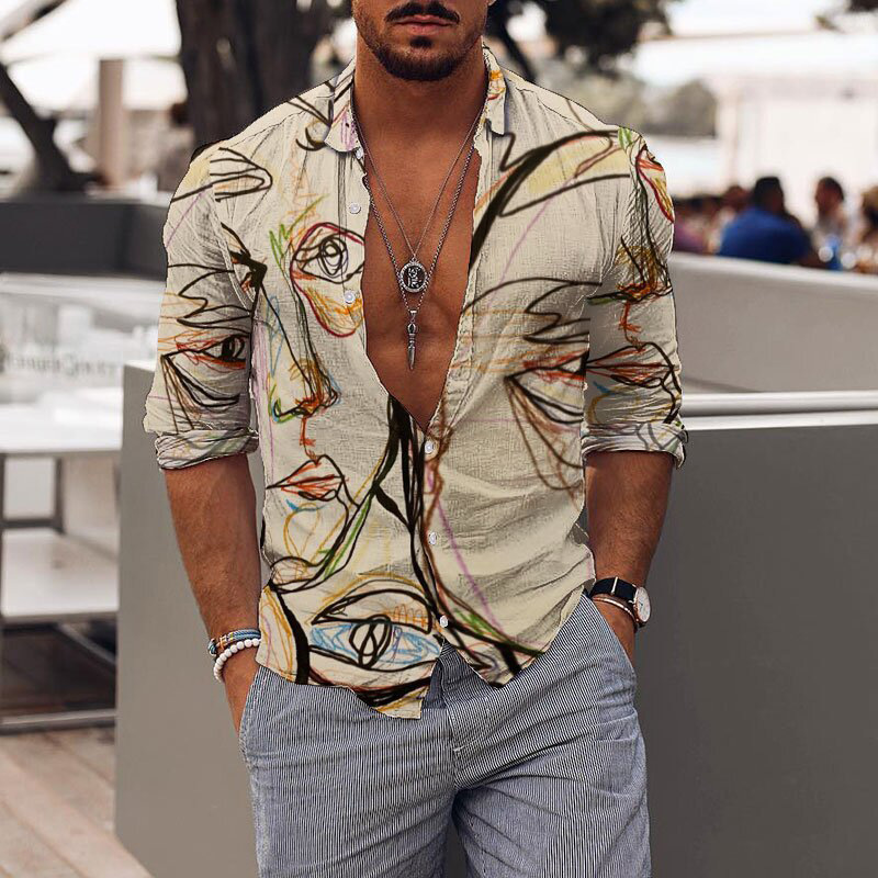 Title 2, Casual Holiday Romantic Floral Print Mens Shir...