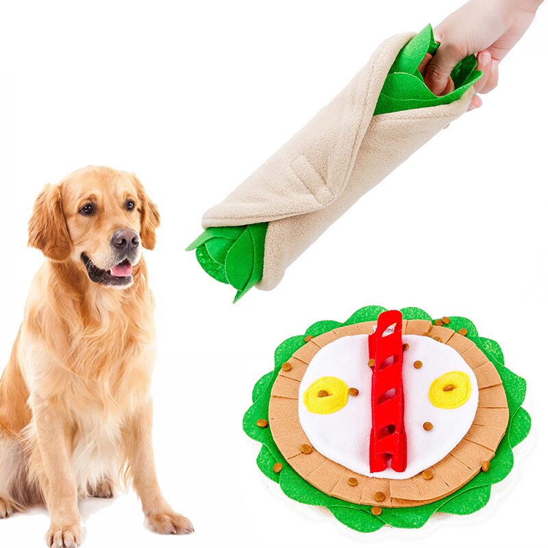 Title 3, Pet dog snuffle mat, thin burrito design, sniff...