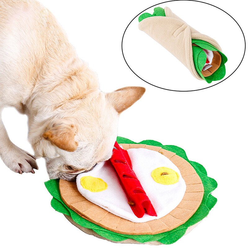 Title 4, Pet dog snuffle mat, thin burrito design, sniff...