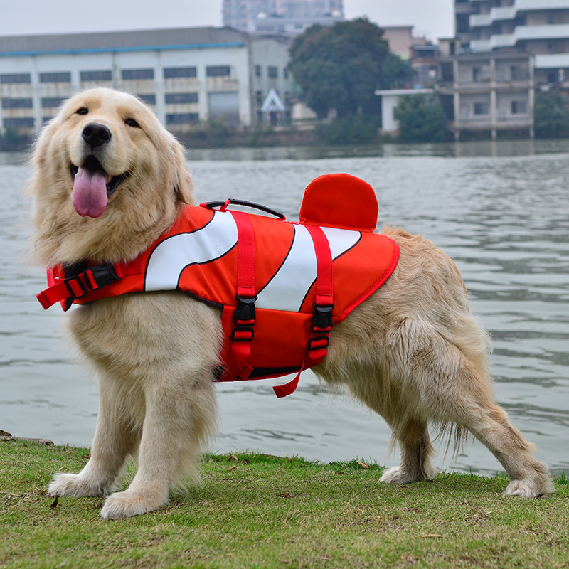 Title 4, Dog Life Jacket Superior Buoyancy and Safe Resc...