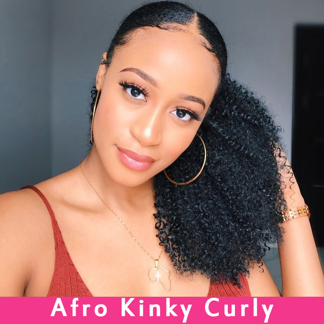 Title 2, Curly Fringe Wig Head with Curly Drawstring Pon...