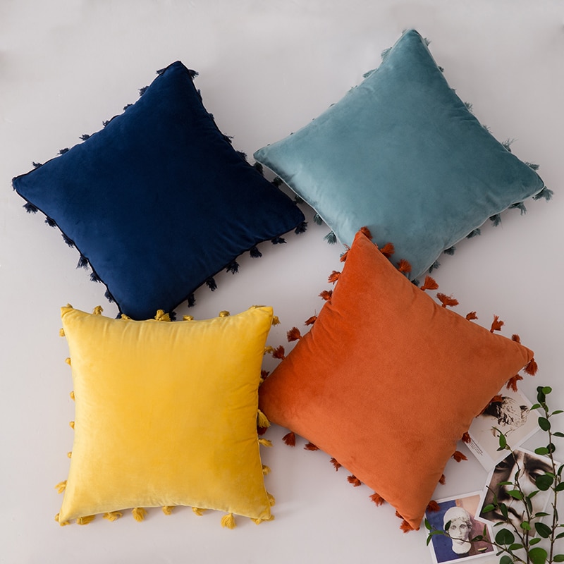 Title 6, Soft velvet sofa pillowcase for luxurious comfo...