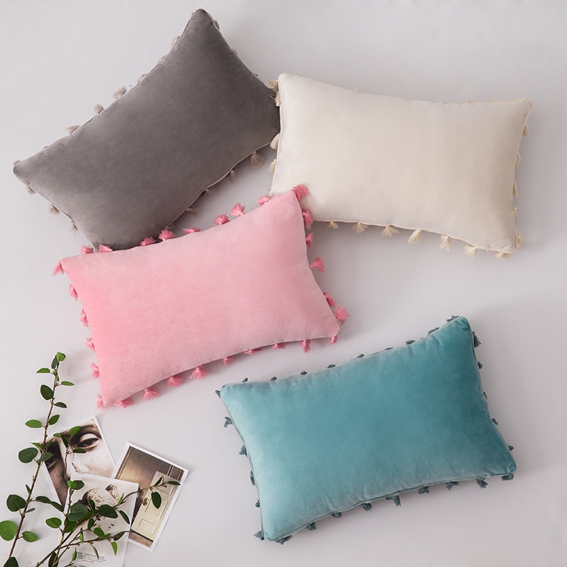 Title 10, Soft velvet sofa pillowcase for luxurious comfo...