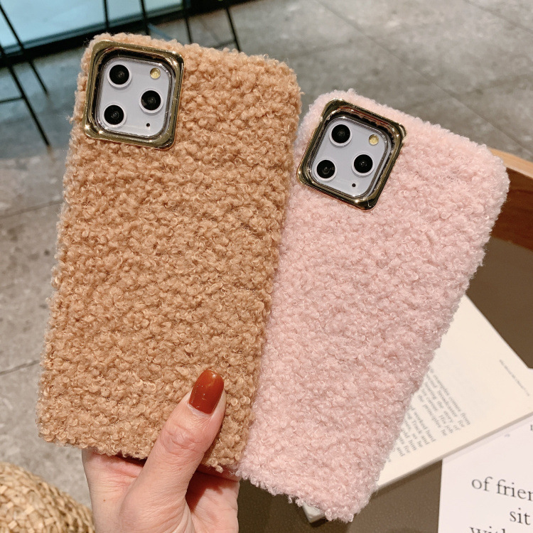 Title 3, Autumn And Winter Plush Solid Mobile Phone Case