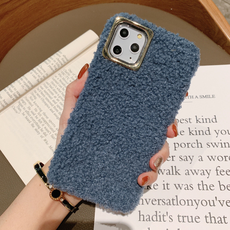 Title 6, Autumn And Winter Plush Solid Mobile Phone Case