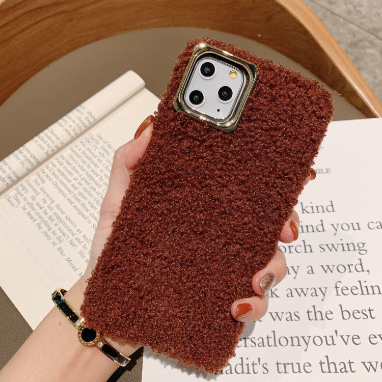 Title 7, Autumn And Winter Plush Solid Mobile Phone Case