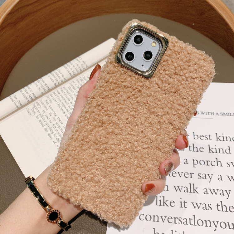 Title 8, Autumn And Winter Plush Solid Mobile Phone Case