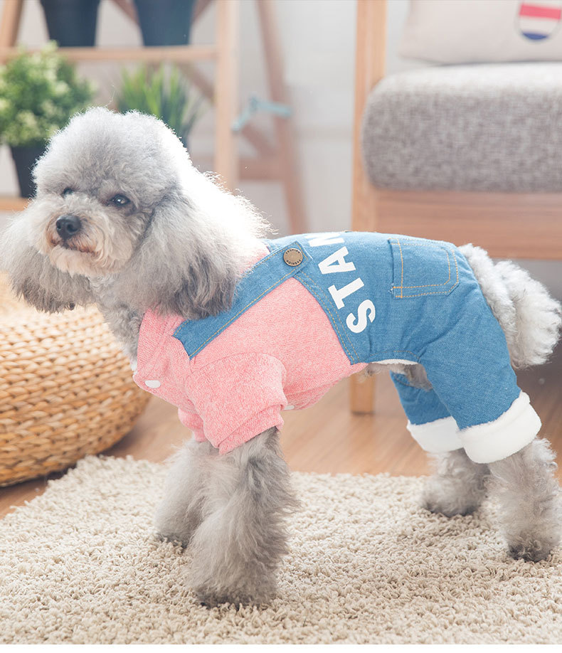 Title 2, Dog clothes denim overalls Stylish and durable ...