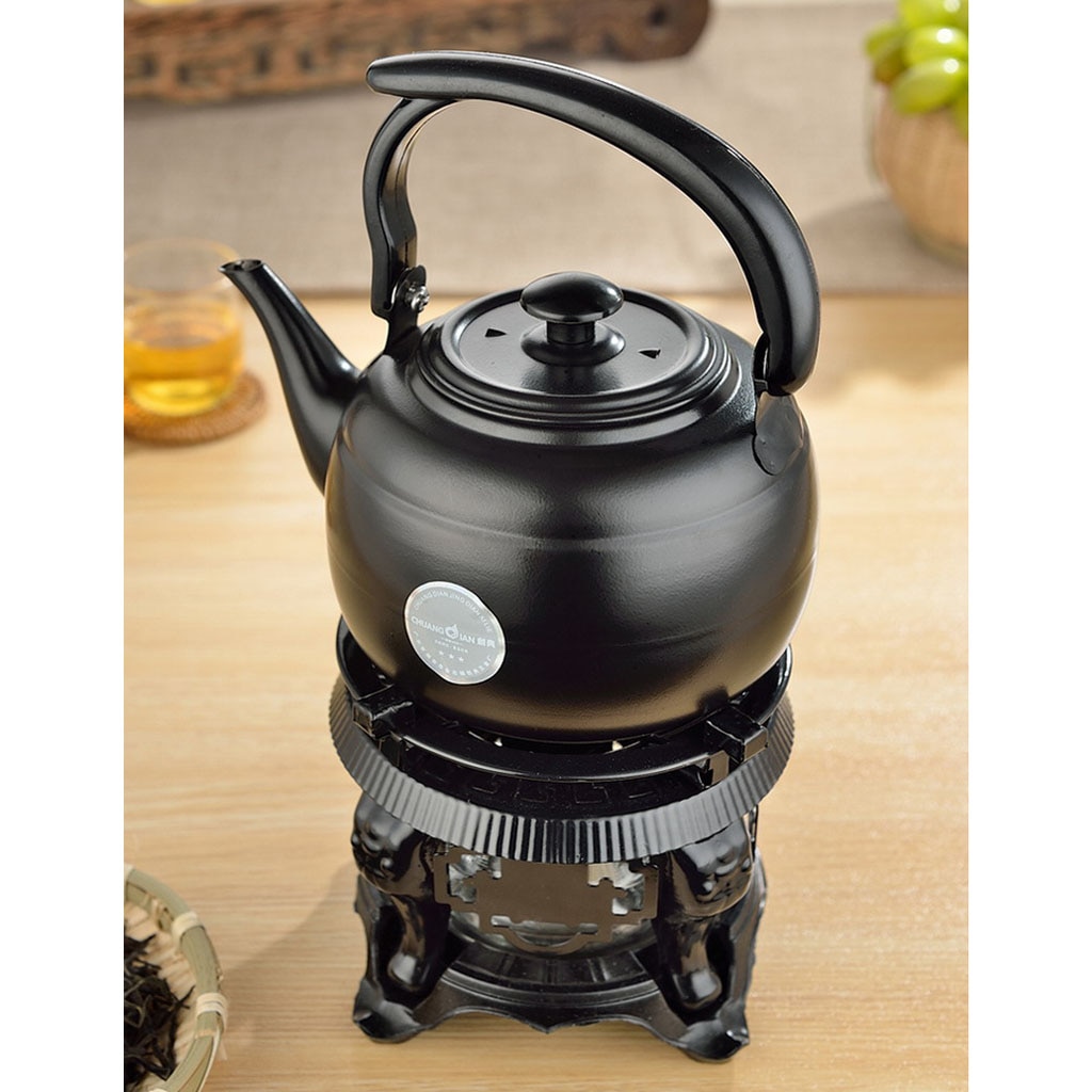 1L Stainless Steel Teapot Kitchen Tea Kettle Metal Stovetop Tea Pot Black White 2 Colors to Choose