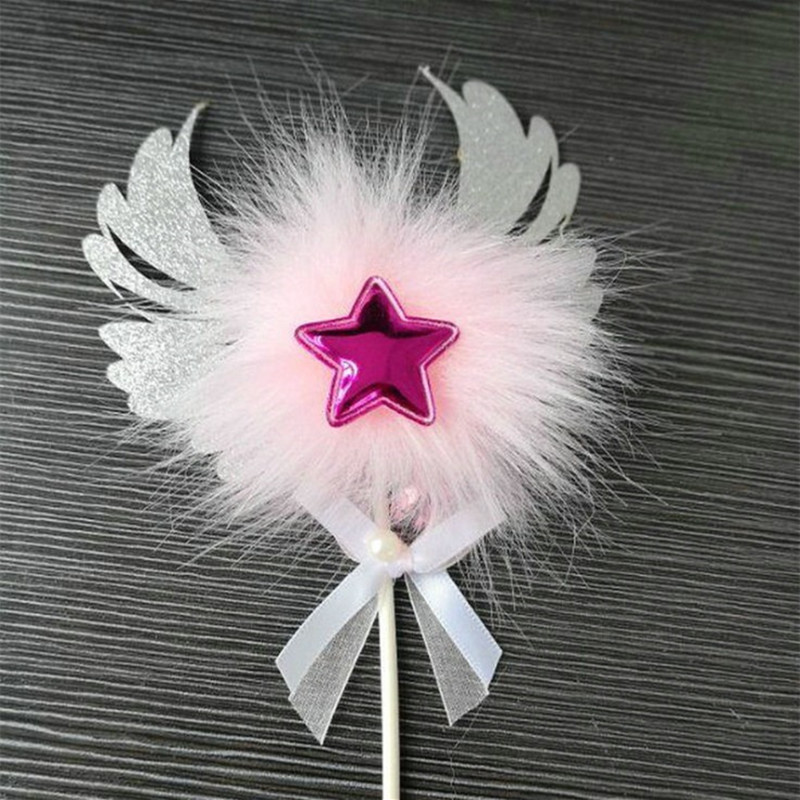 Title 9, Romantic Heart Pink Sliver Angel Wings Cake Fla...