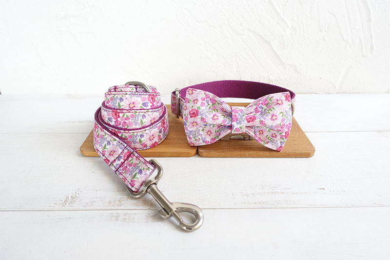 Title 4, Double Layer Dog Bow Tie Collar Flower Stylish ...