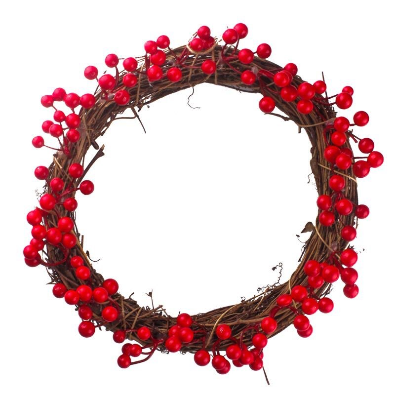 Title 2, Simulation berry red fruit wreath, a beautiful ...