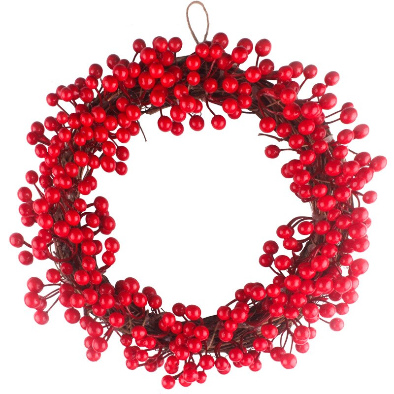 Title 3, Simulation berry red fruit wreath, a beautiful ...