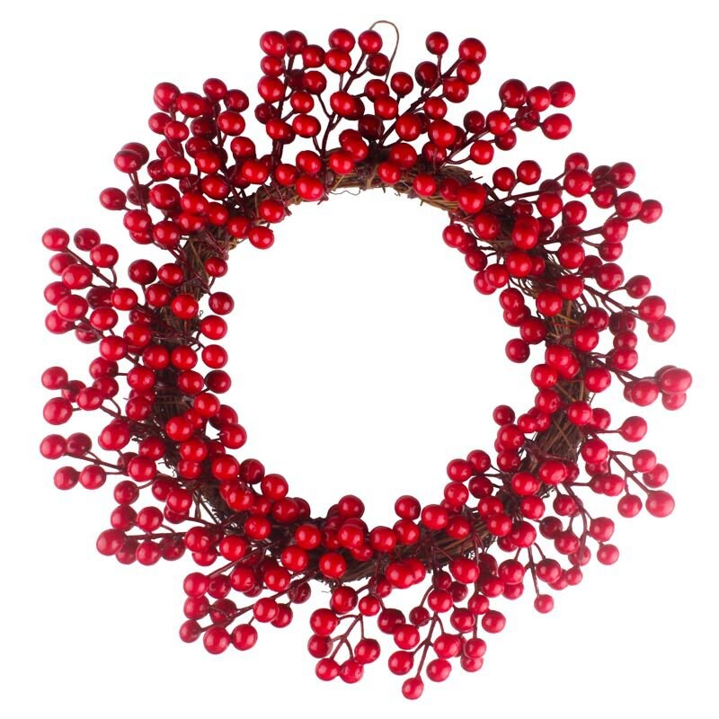 Title 4, Simulation berry red fruit wreath, a beautiful ...