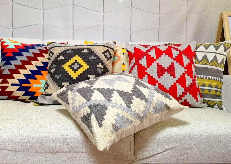 Title 5, Geometric Embroidered Pillowcase Enhance your h...