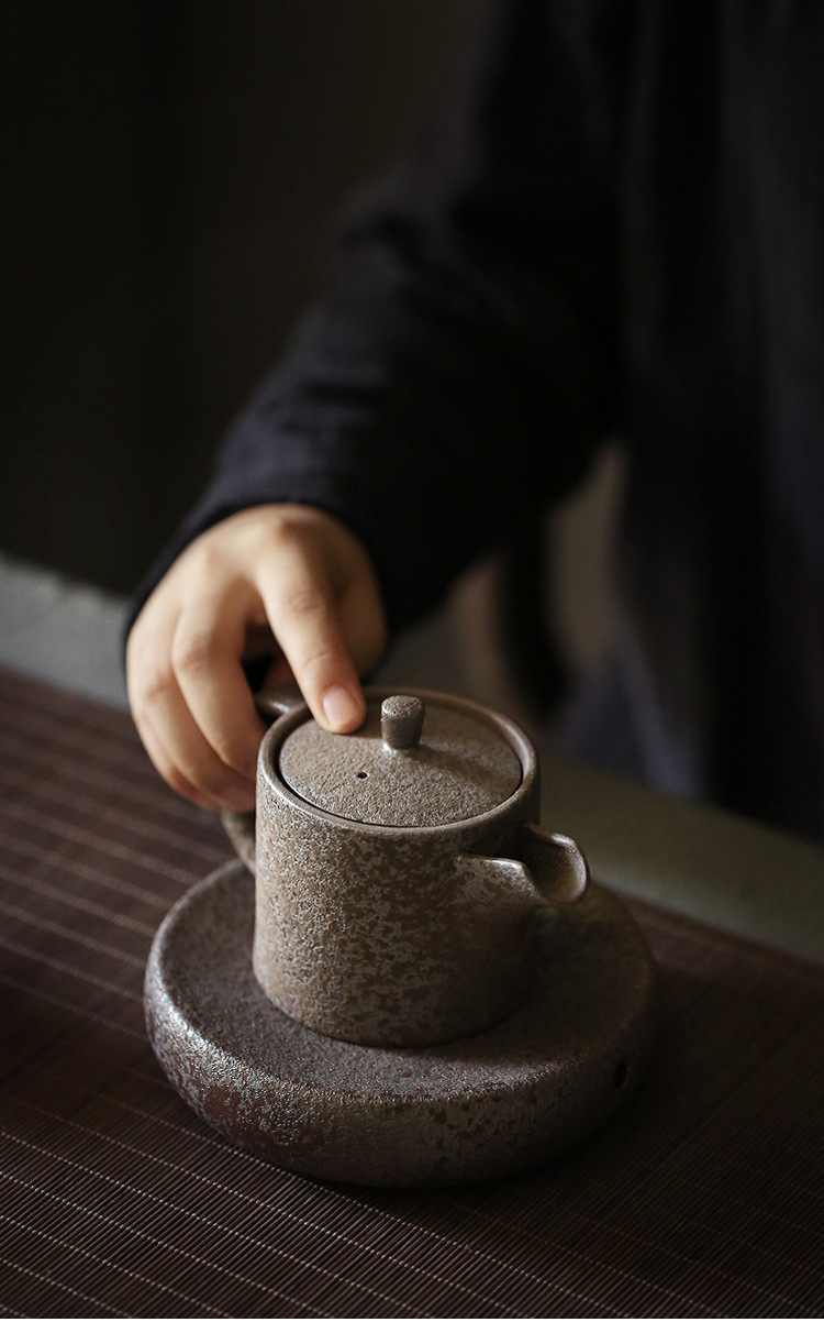 Title 10, Rusty glaze teapot, vintage hand held pot, Ruyi...