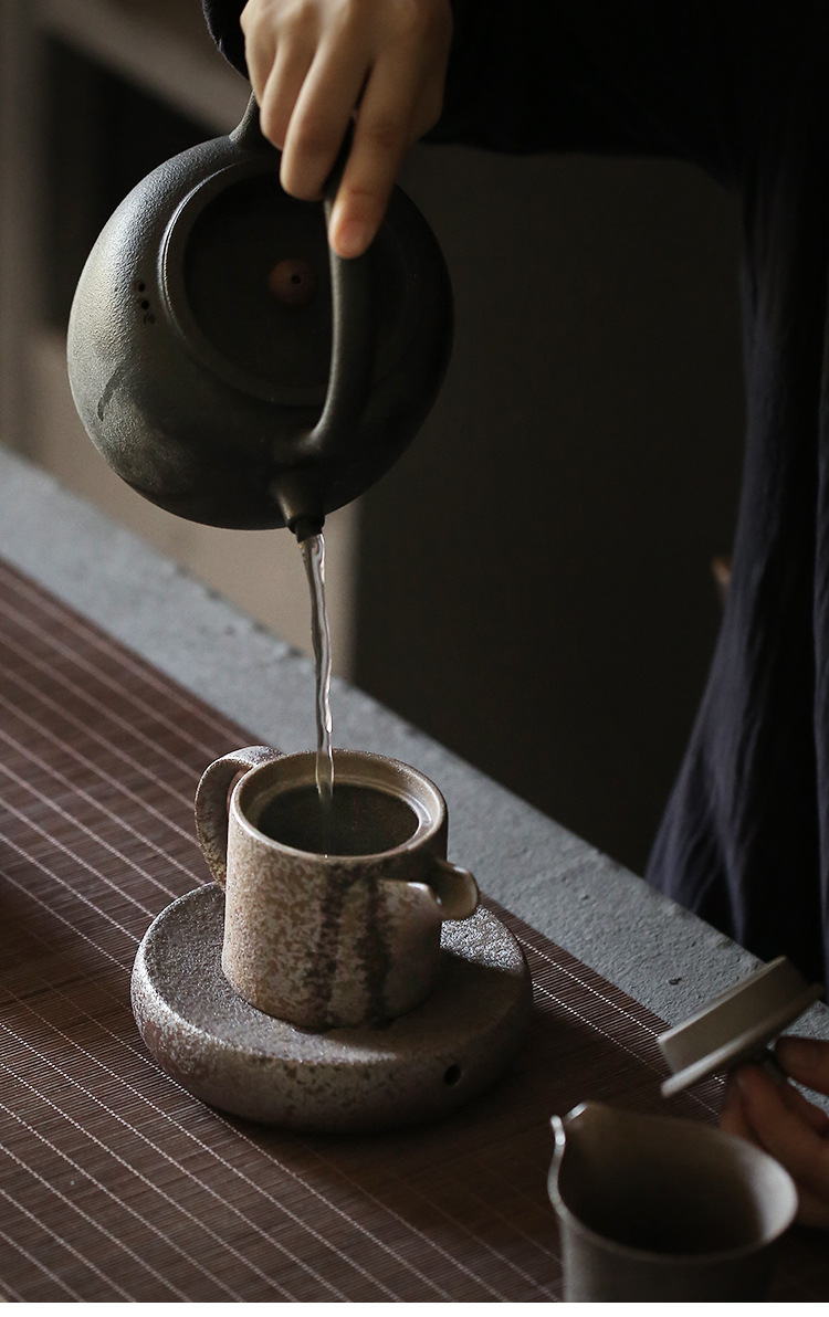 Title 12, Rusty glaze teapot, vintage hand held pot, Ruyi...