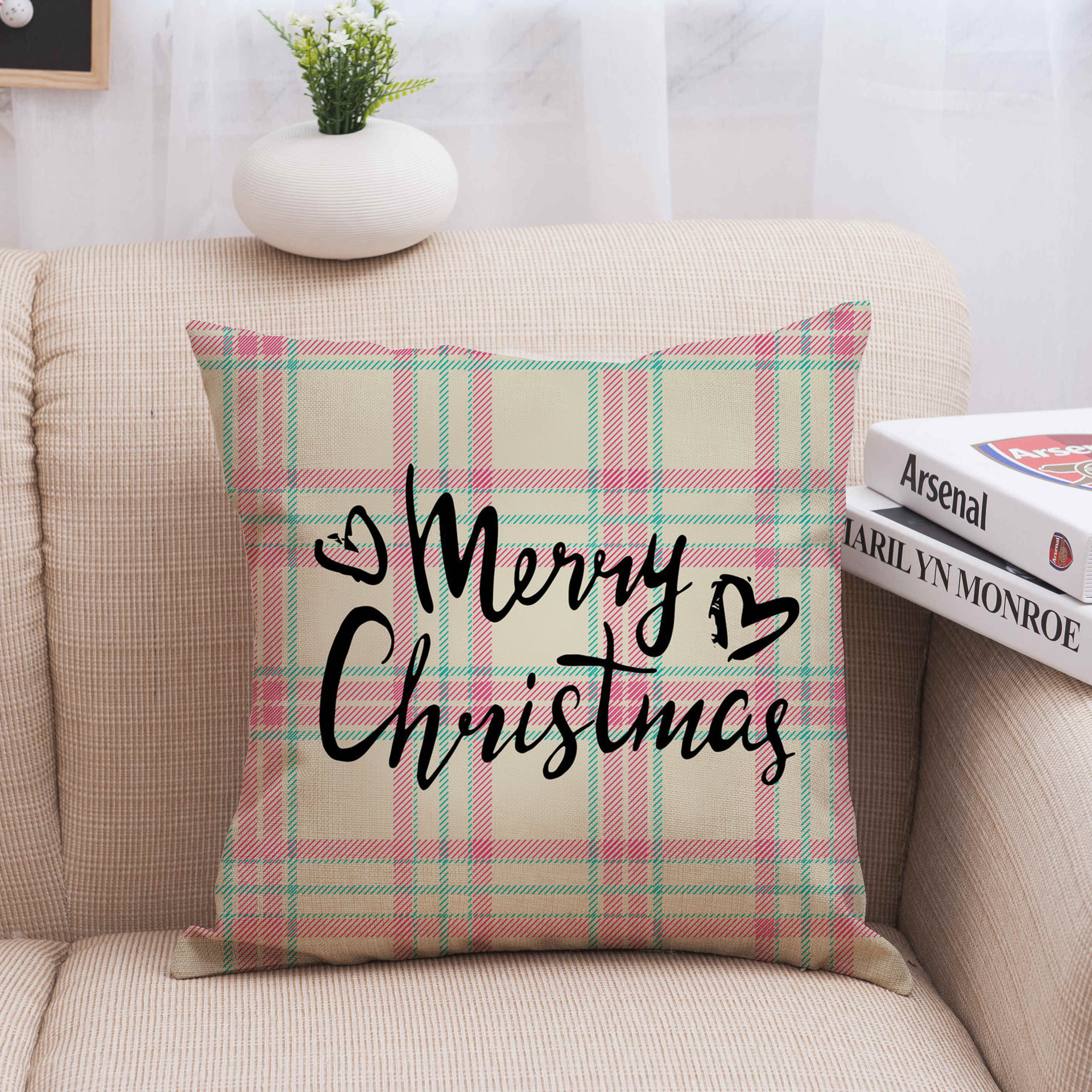 Title 17, Christmas linen pillowcase