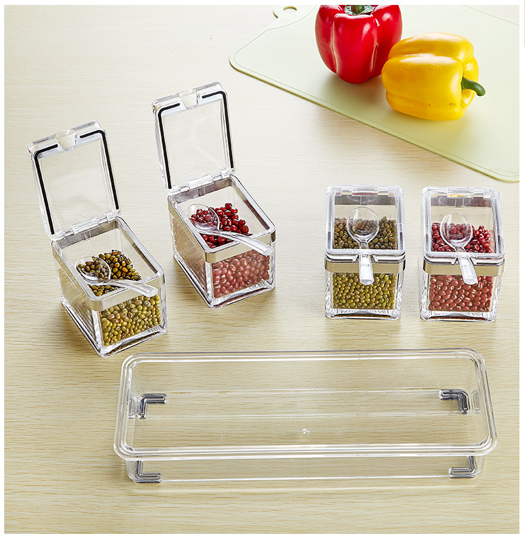 Title 3, European acrylic seasoning box Stainless steel ...