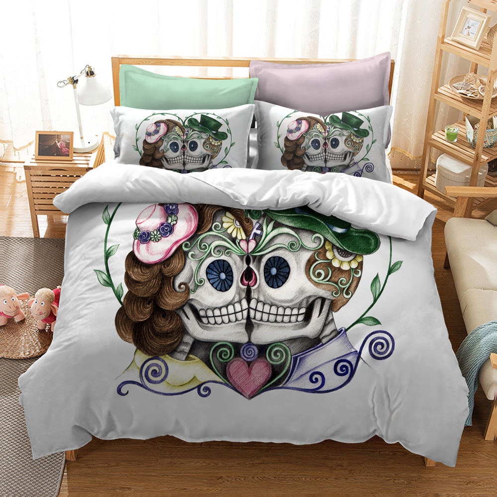 Title 4, Watercolor Flower Skull Bedding Series