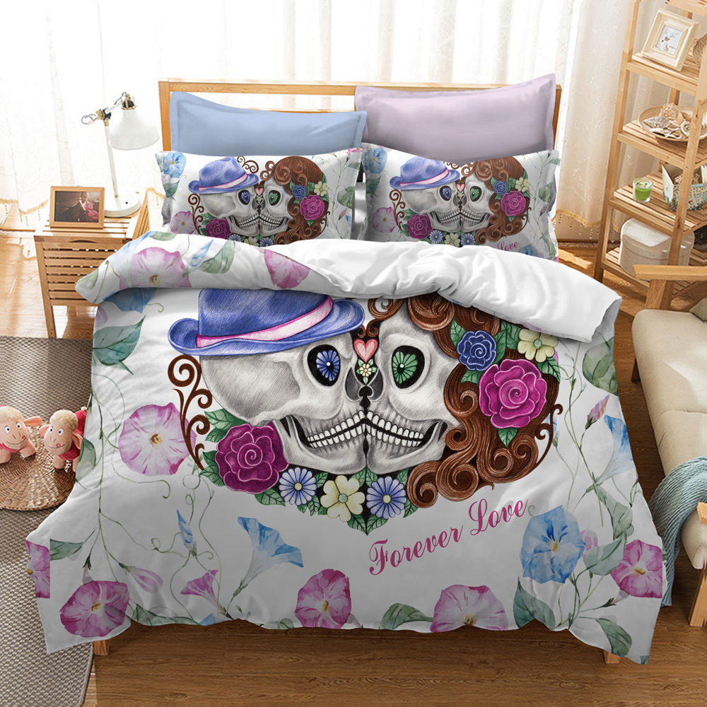 Title 8, Watercolor Flower Skull Bedding Series