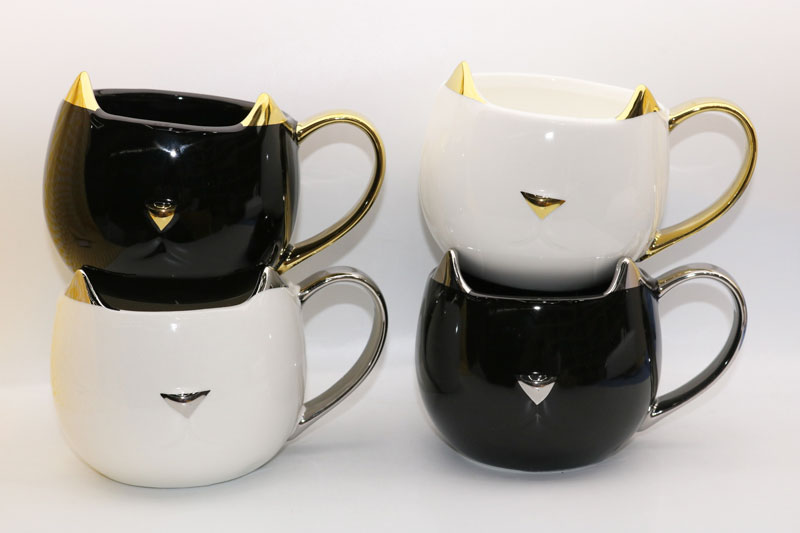 Title 10, Black and white cat ceramic cup couple water cup