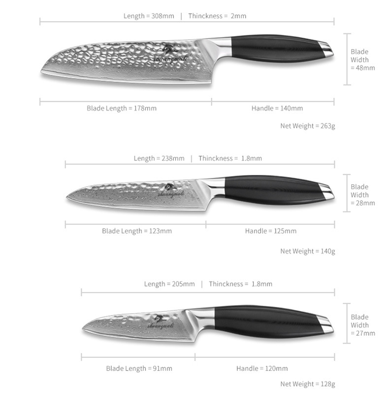 Title 6, Five-piece kitchen knife set with chefs knife ...