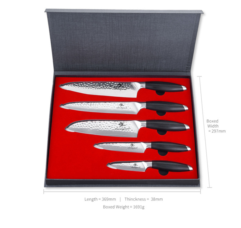 Title 7, Five-piece kitchen knife set with chefs knife ...