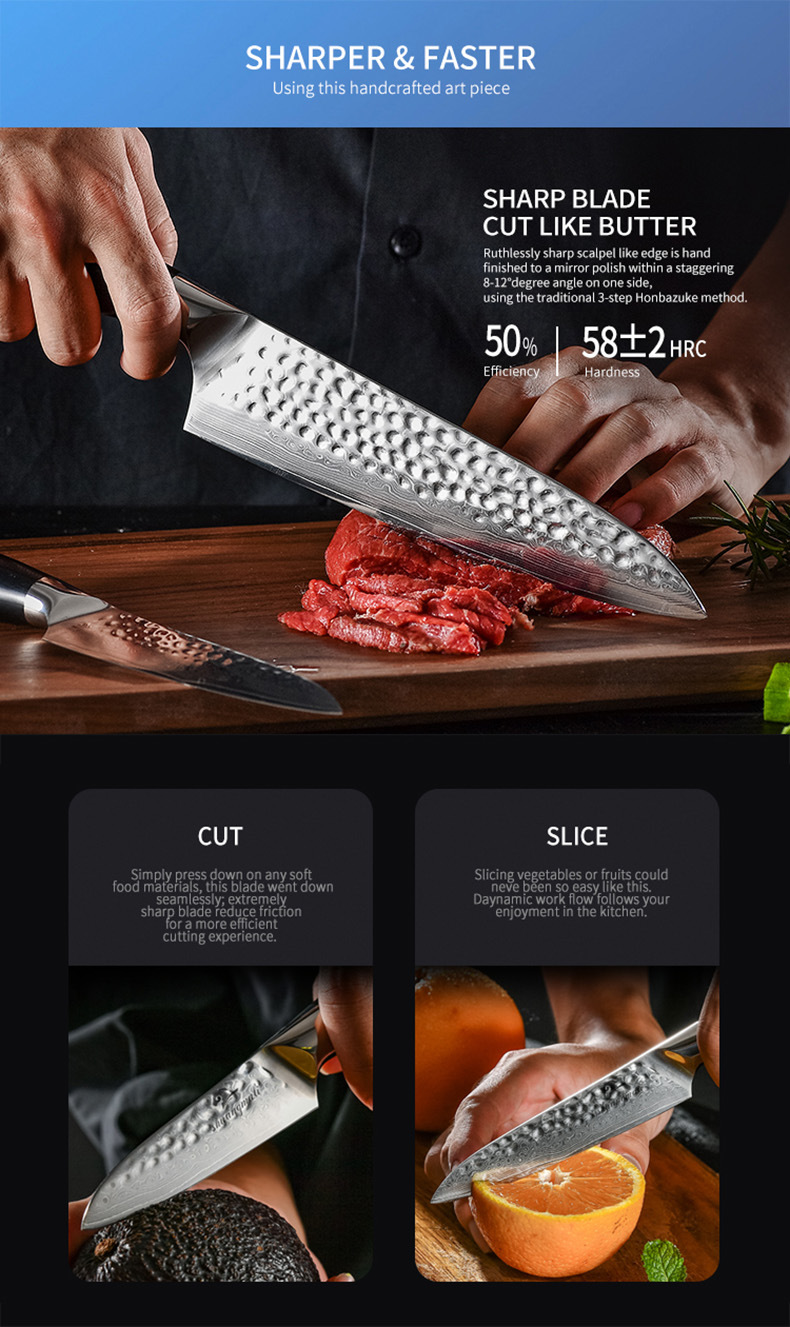 Title 10, Five-piece kitchen knife set with chefs knife ...