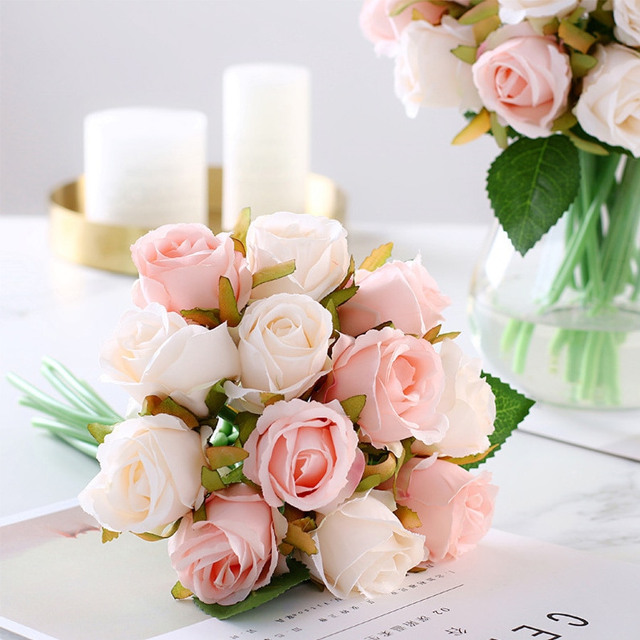 Title 1, 12 Simulated Rose Bouquets for Lasting and Eleg...