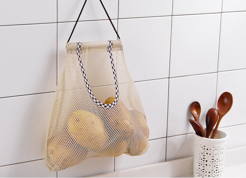 Title 6, Portable Polyester Mesh Kitchen Storage Bag, Ne...