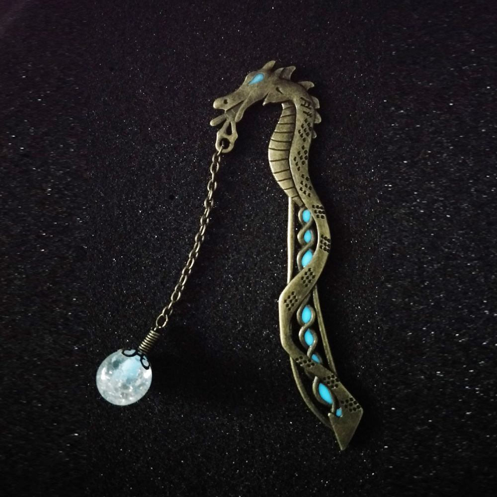 Title 6, Dragon Bookmark Luminous Glow In The Dark Necklace